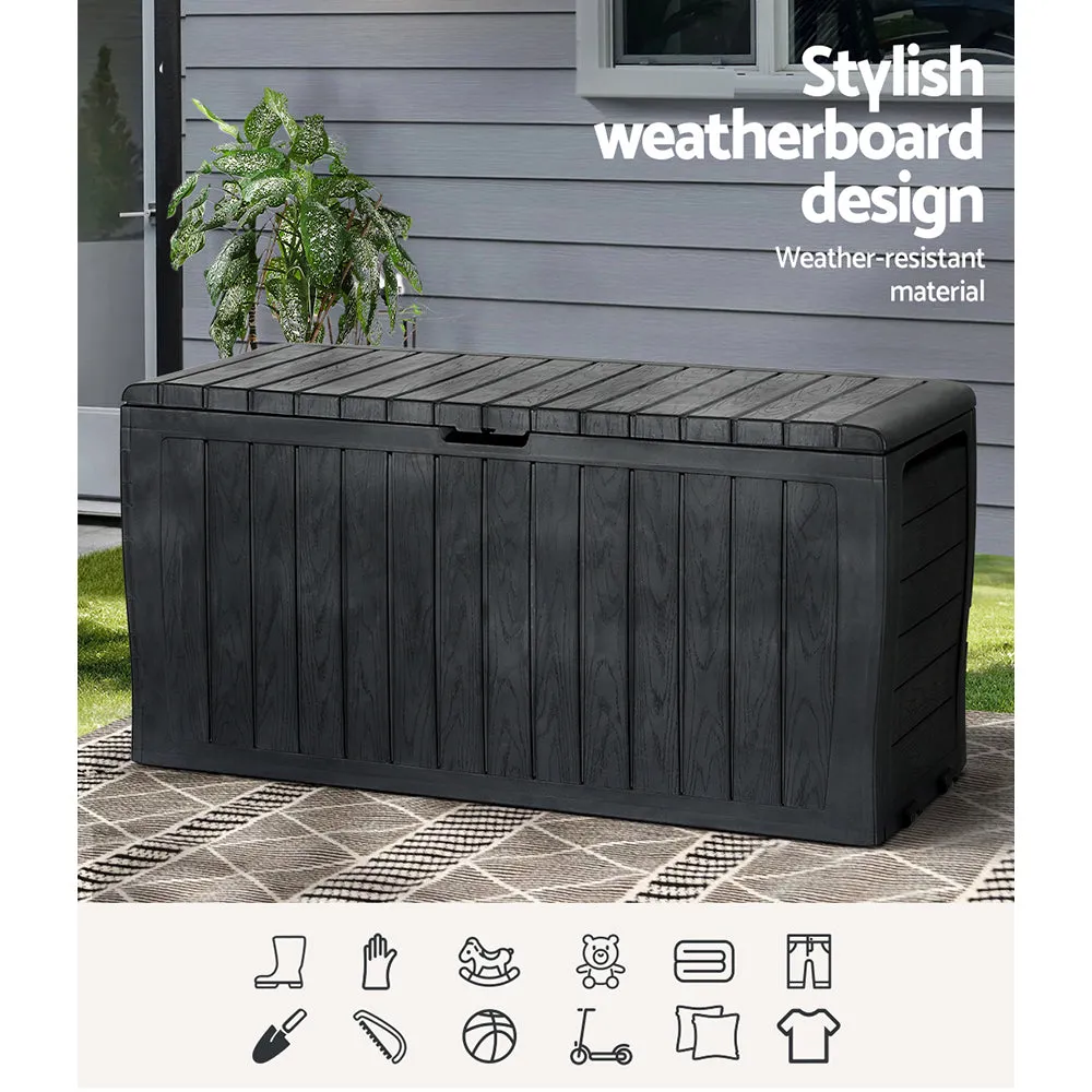 220L UV-Resistant Lockable Deck Storage Box, Bench - Gardeon