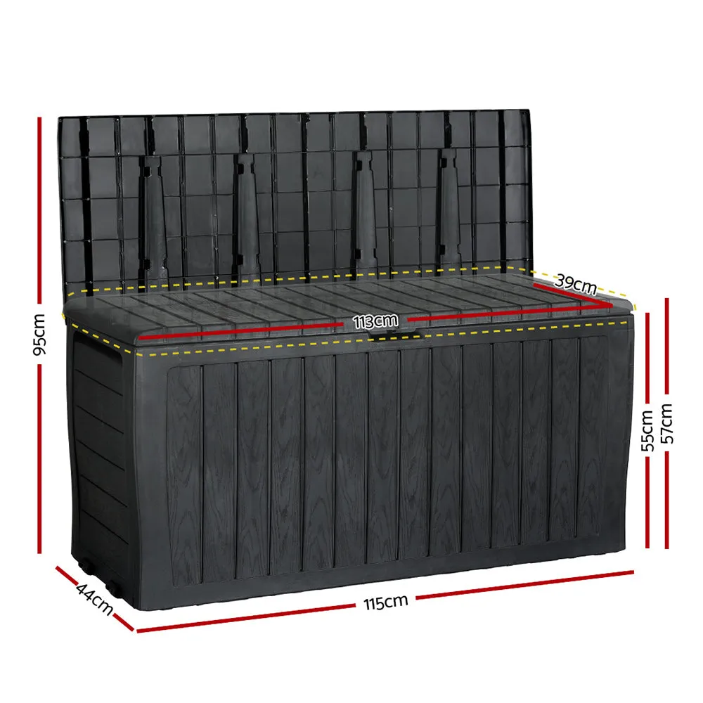 220L UV-Resistant Lockable Deck Storage Box, Bench - Gardeon