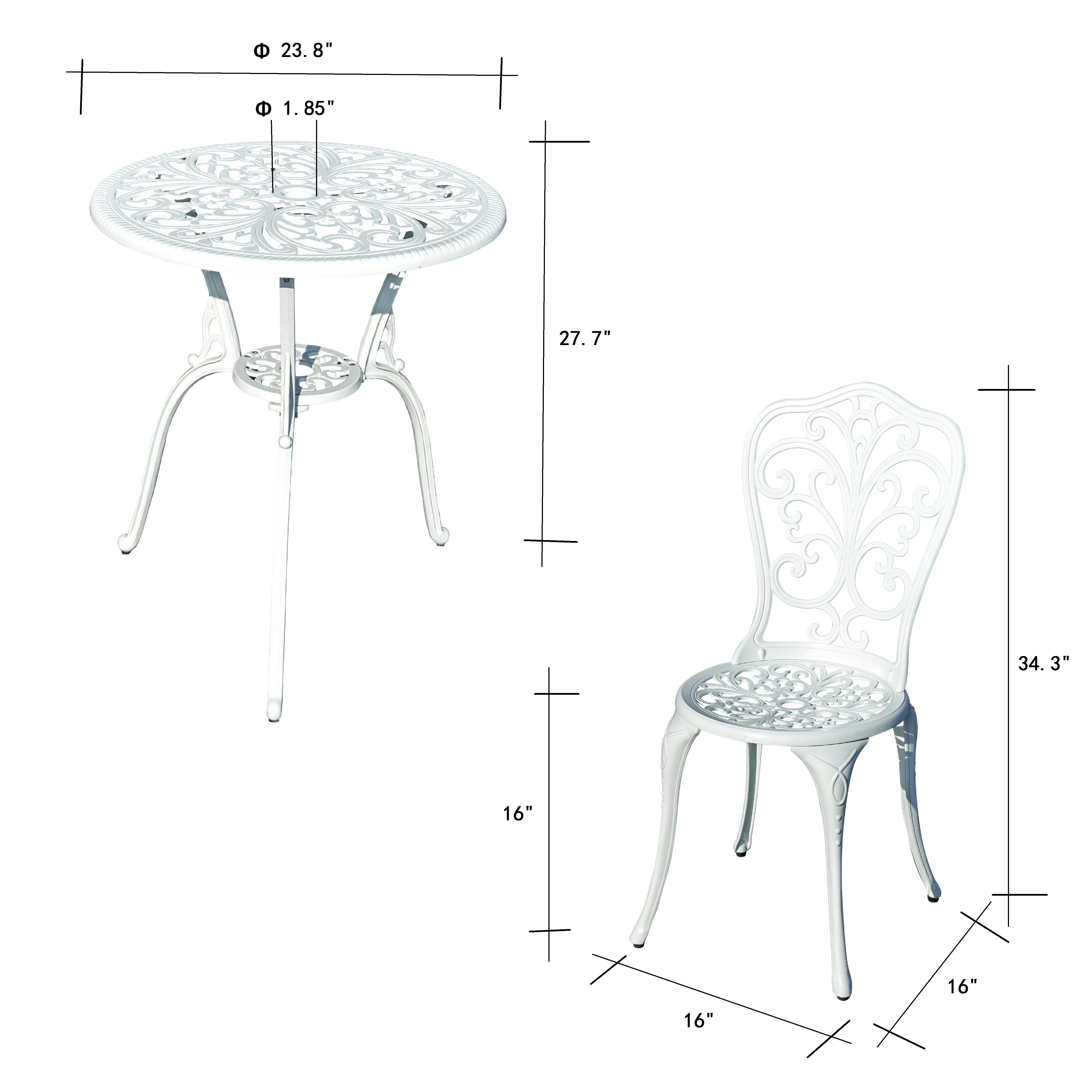 78658-B-WT -  Classic Comfort- White Cast Aluminium Bistro Set