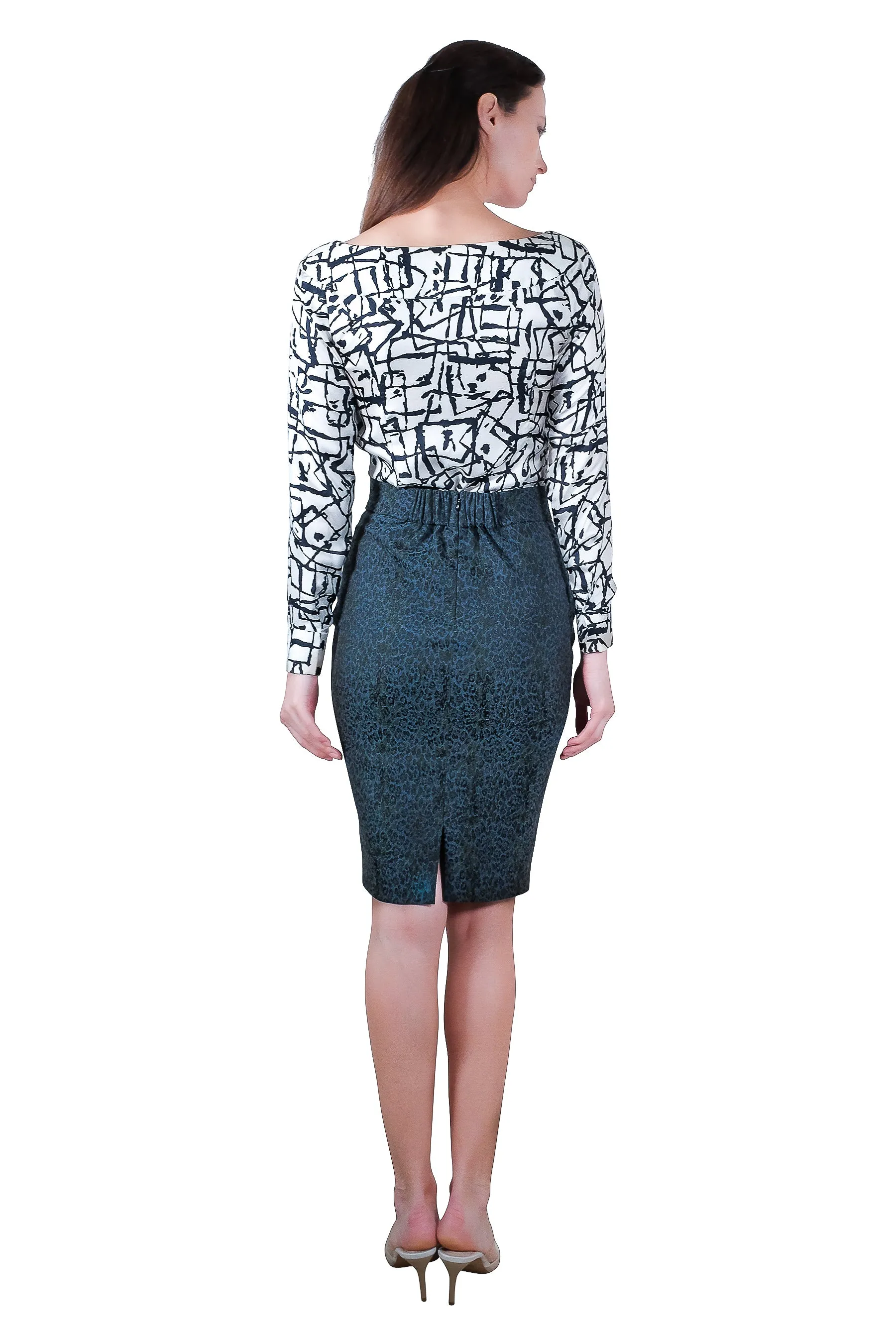 Agna Skirt in Exotic Jacquard Pattern