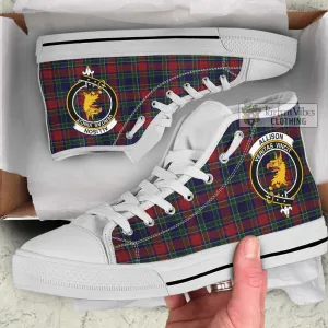 Allison Red Tartan High Top Shoes with Family Crest