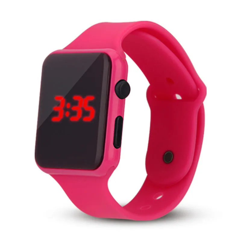 Apple Square Fashion Sports Led Silicone Children's Electronic Watch