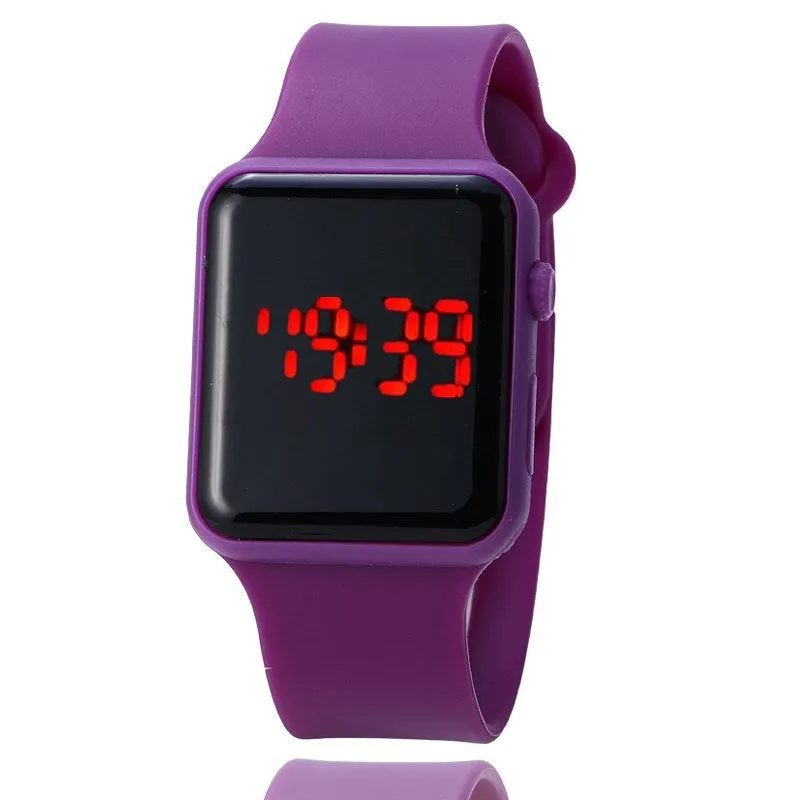 Apple Square Fashion Sports Led Silicone Children's Electronic Watch