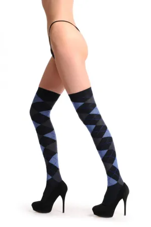 Argyle Blue Navy Blue & Black