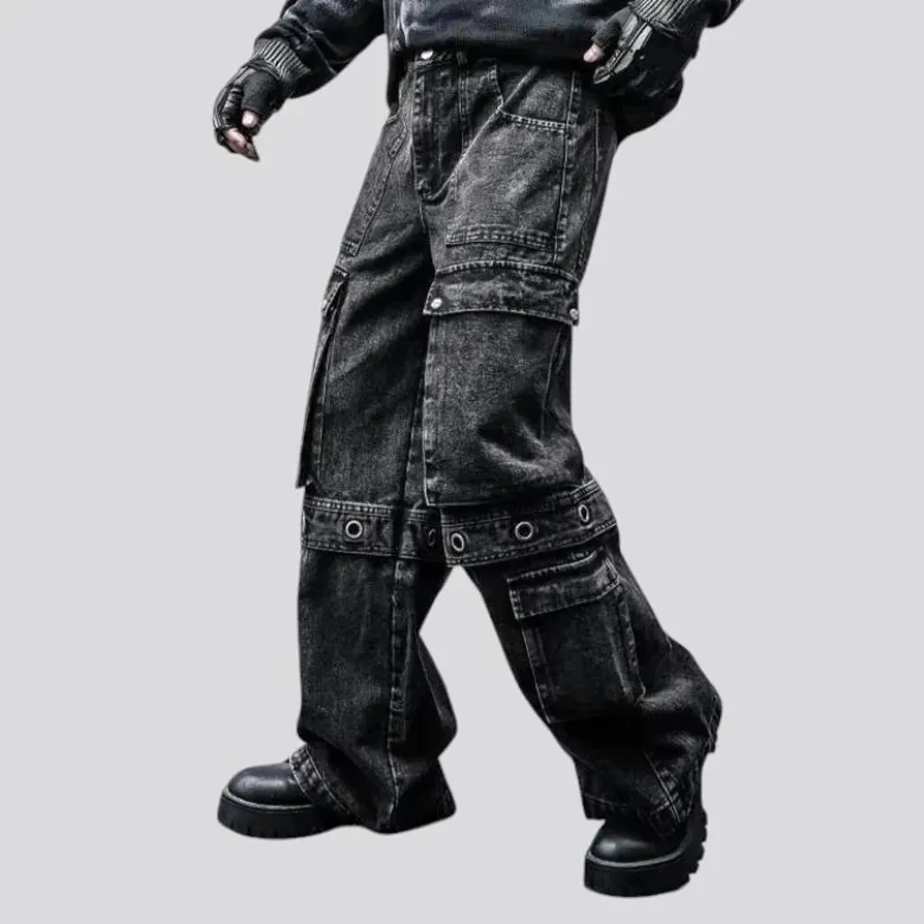 Baggy cargo style men's jeans