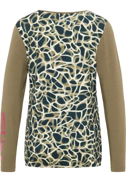 Barbara Lebek Abstract Font Top in Khaki