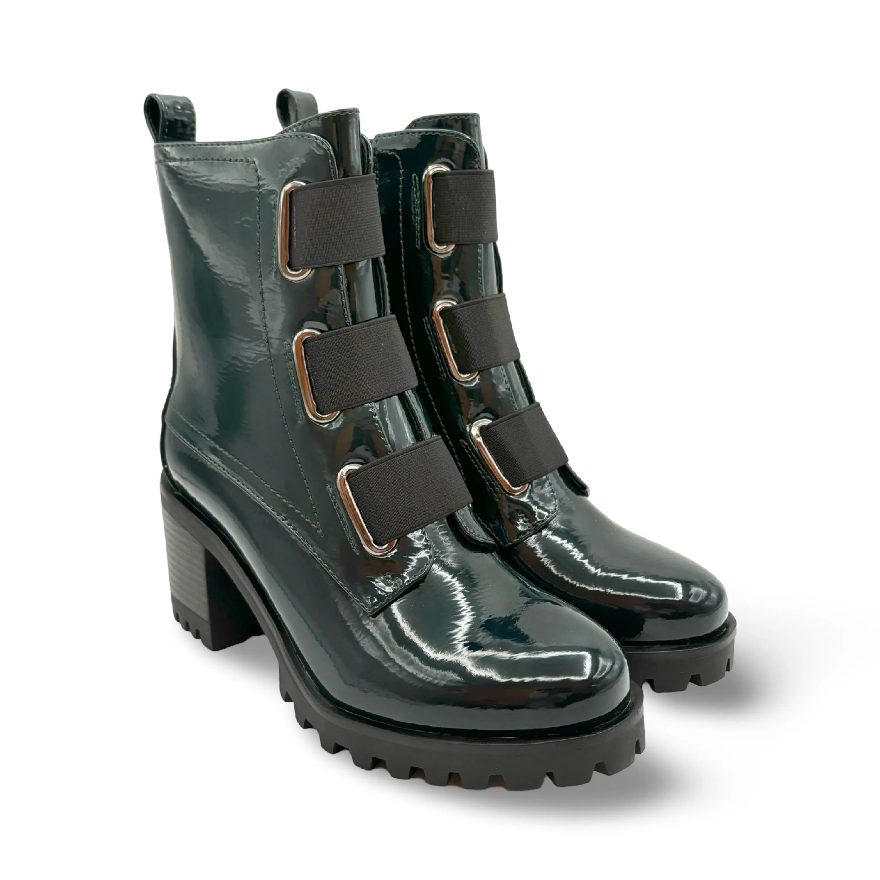 Believe WATERPROOF Vegan Dark Green Patent Boot