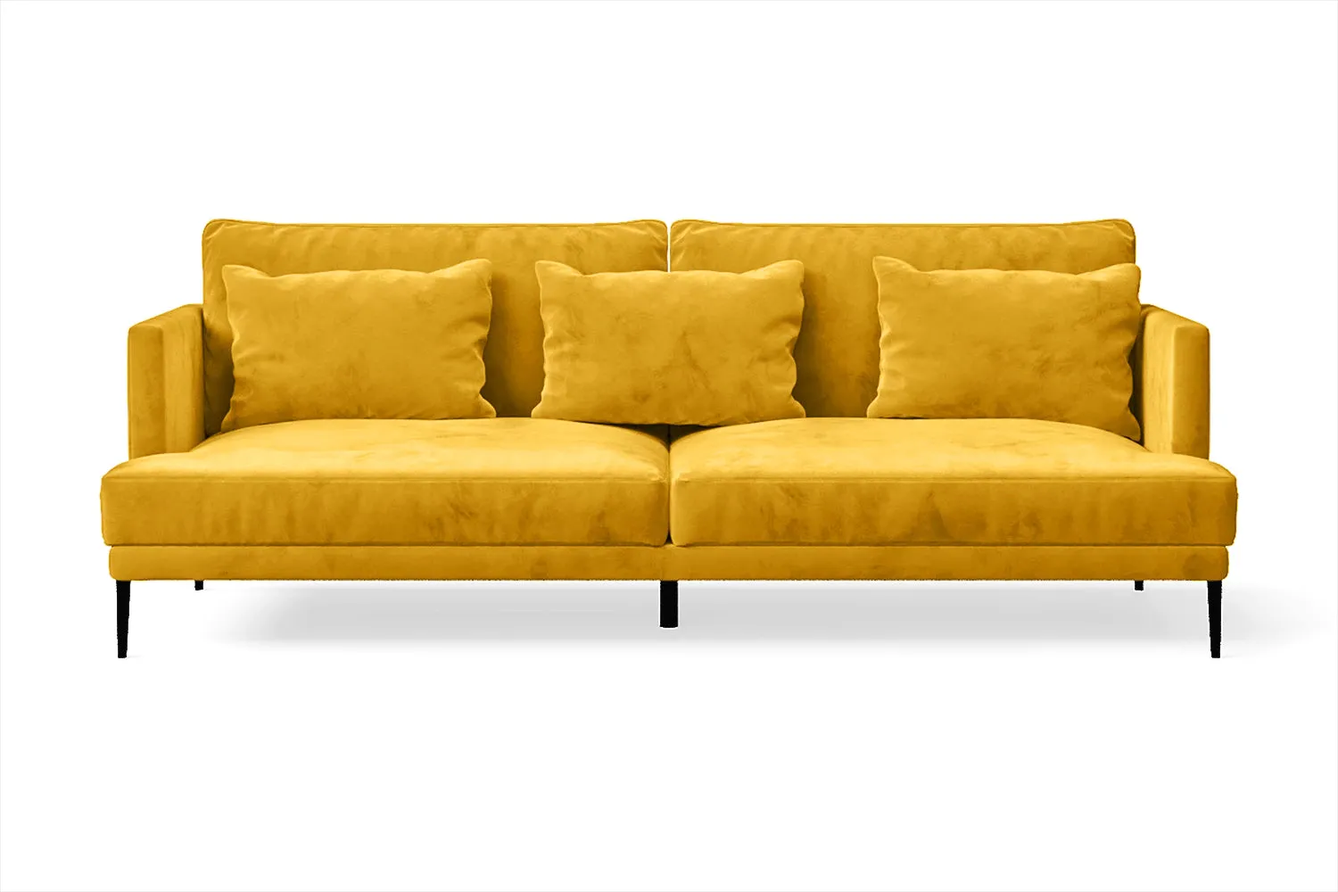 Bisceglie 3 Seater Sofa Yellow Velvet