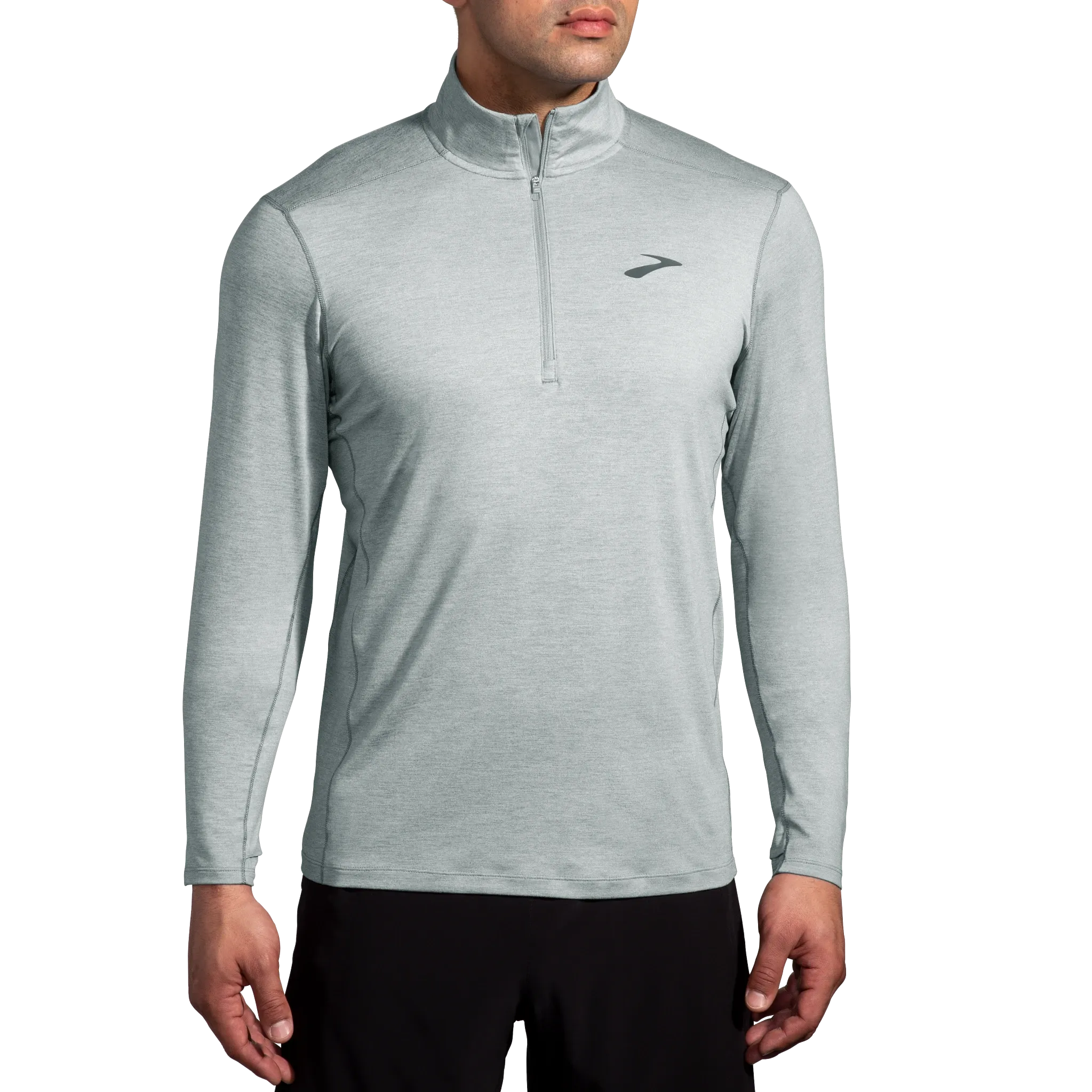 Brooks | Dash Half-Zip 2.0 Long-Sleeve | Men's | Heather Stone