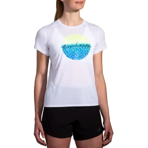 Brooks | Distance Short Sleeve 3.0 | Women's | White/Run/Happy