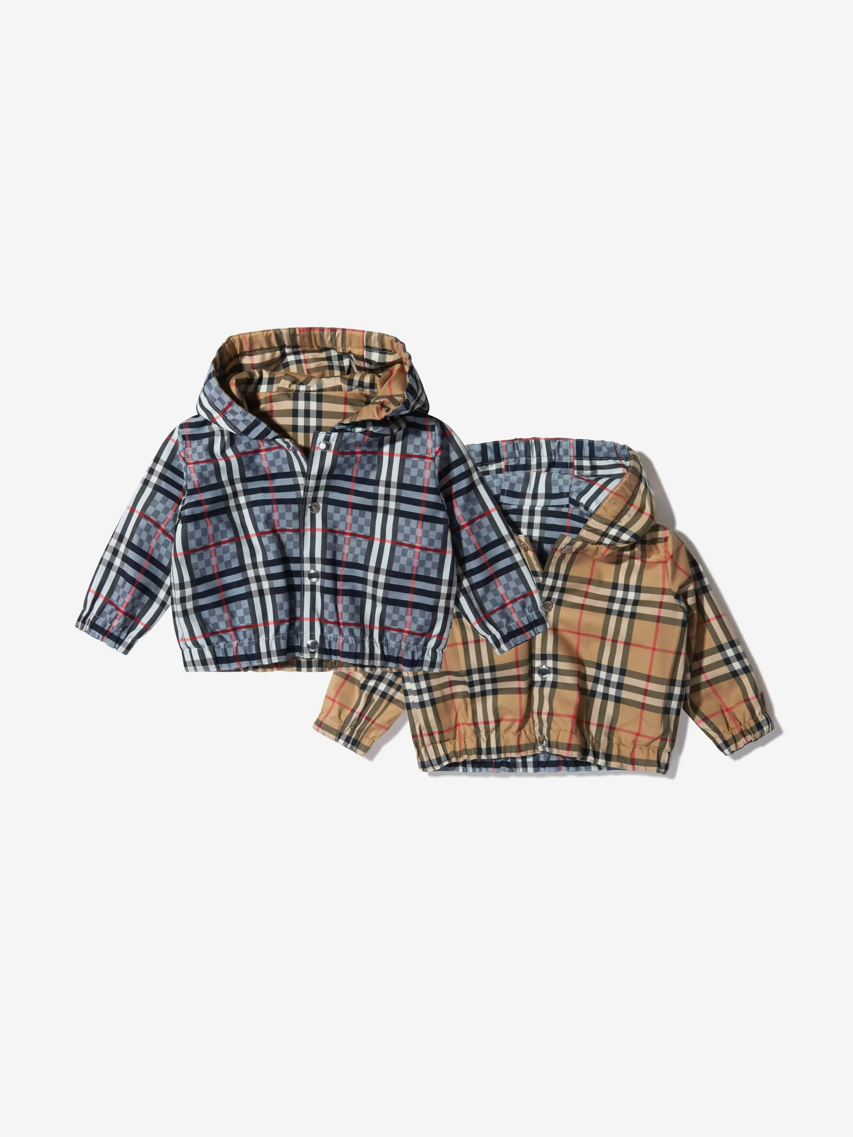 Burberry Baby Boys Cotton Check Hooded Jacket