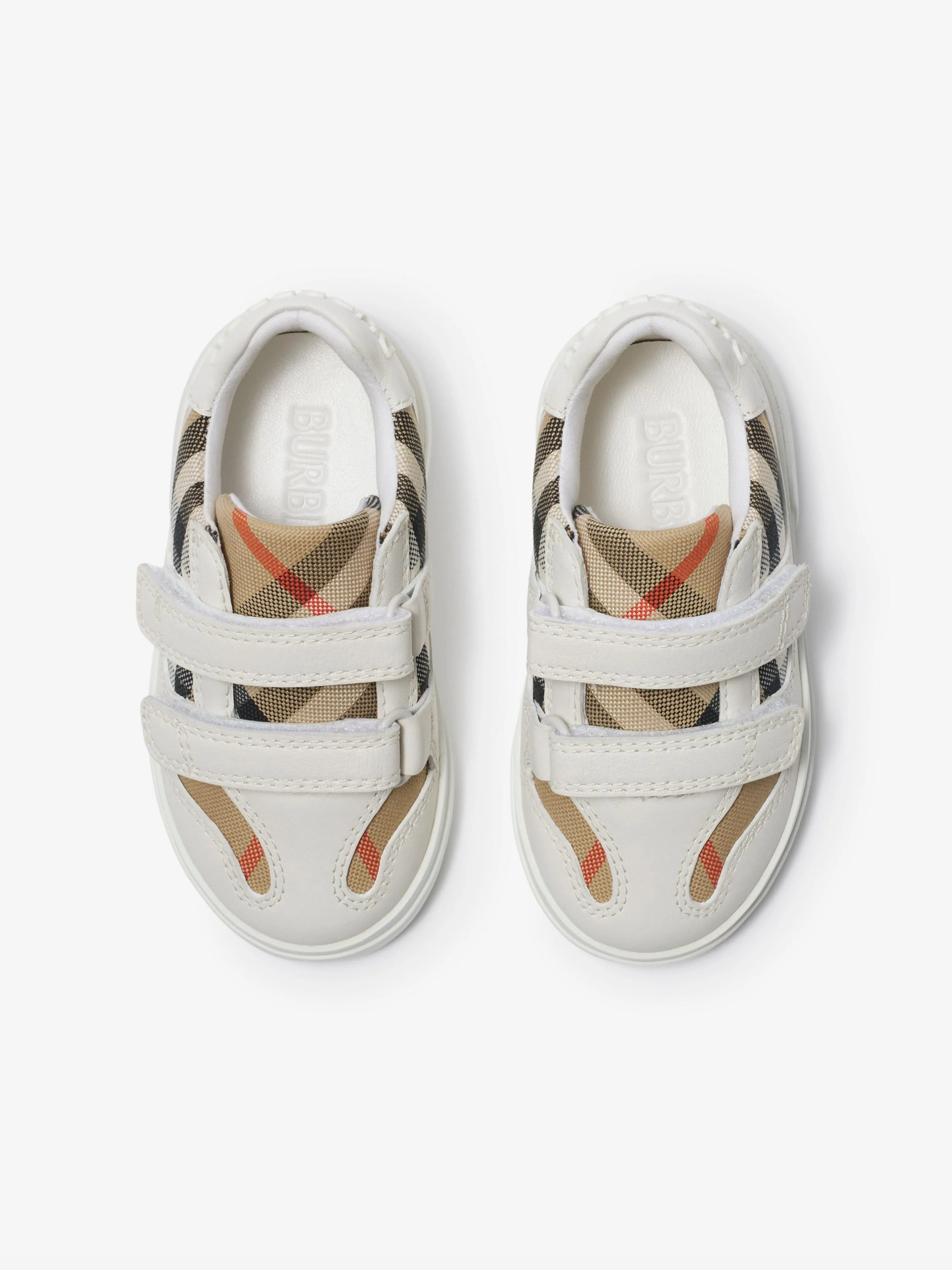 Burberry Baby Check Trainers in White