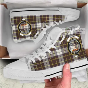 Burns Battalion Weathered Tartan High Top Shoes with Family Crest