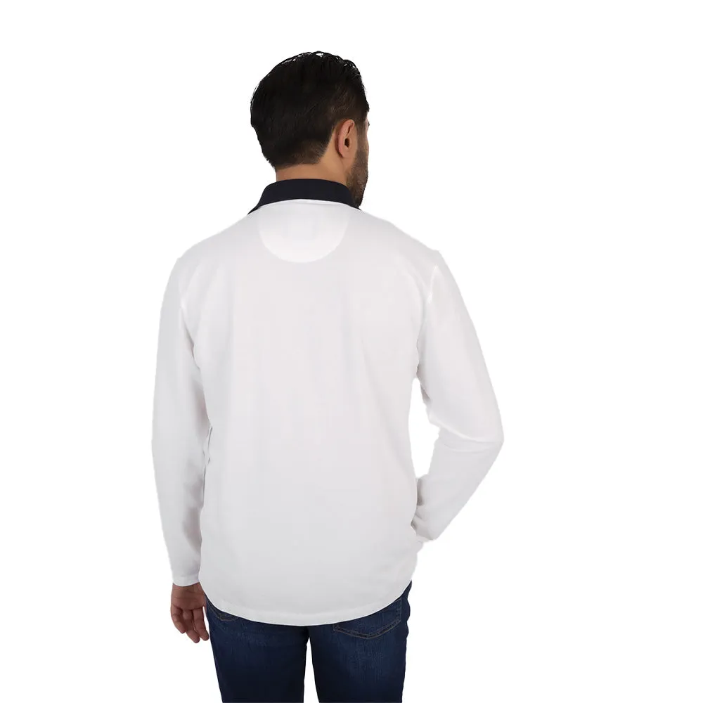 Campione long sleeve polo white