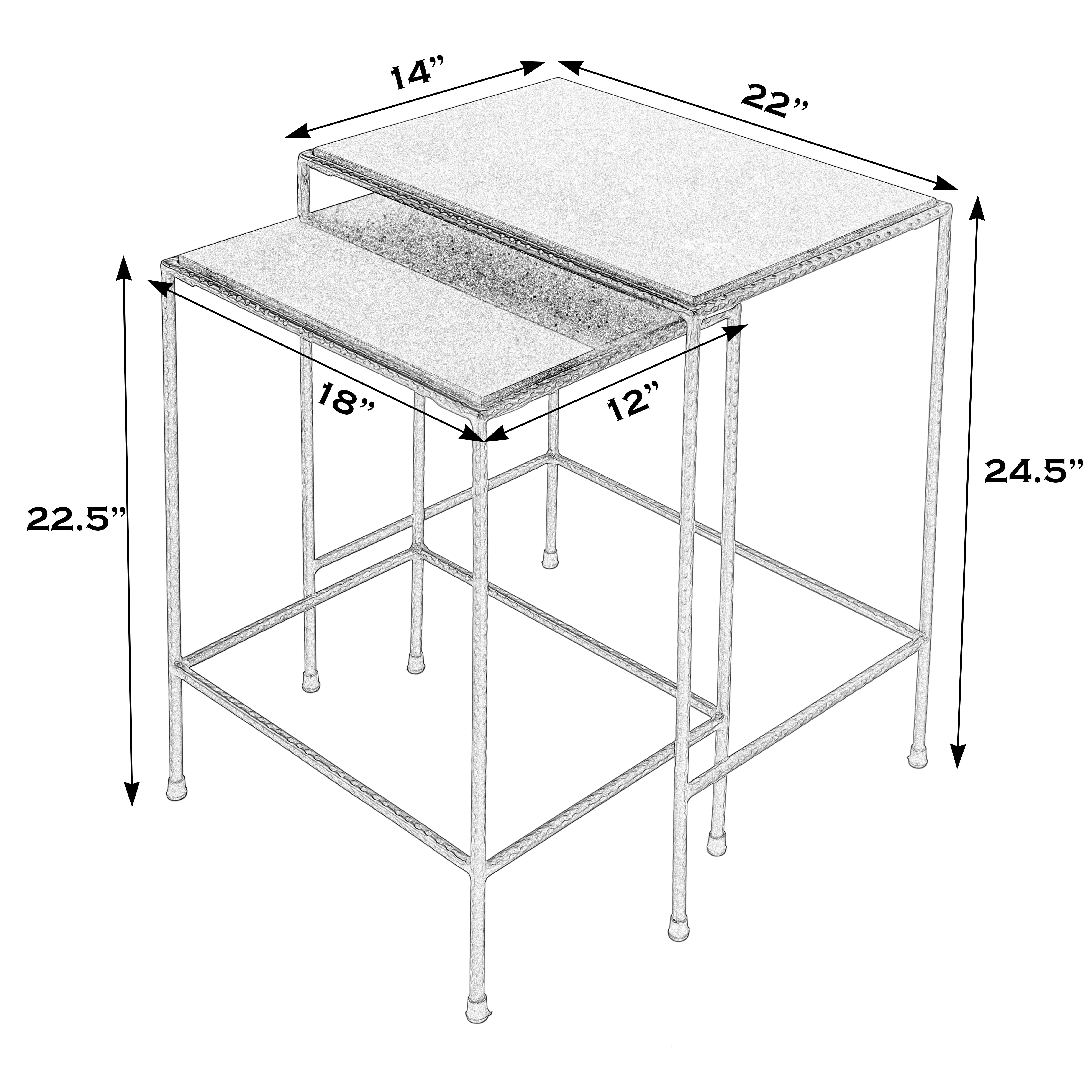 Carrera Outdoor Nesting Tables in Black  2870437