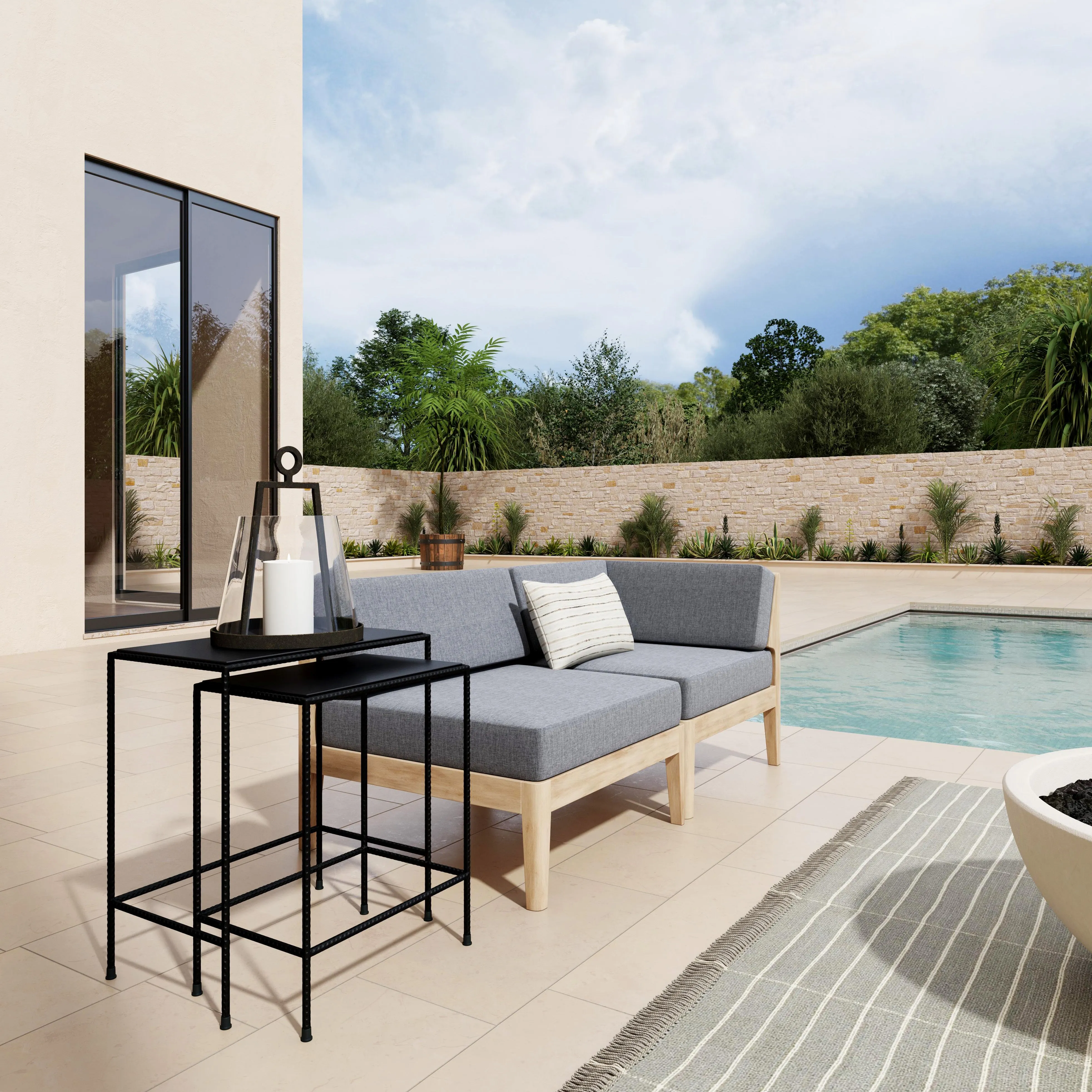 Carrera Outdoor Nesting Tables in Black  2870437