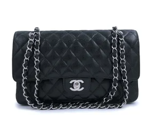 Chanel 2008 Black Caviar Medium Classic Double Flap Bag SHW