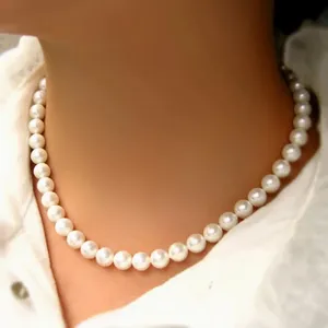 Classic and Elegant White Pearl Choker Necklace