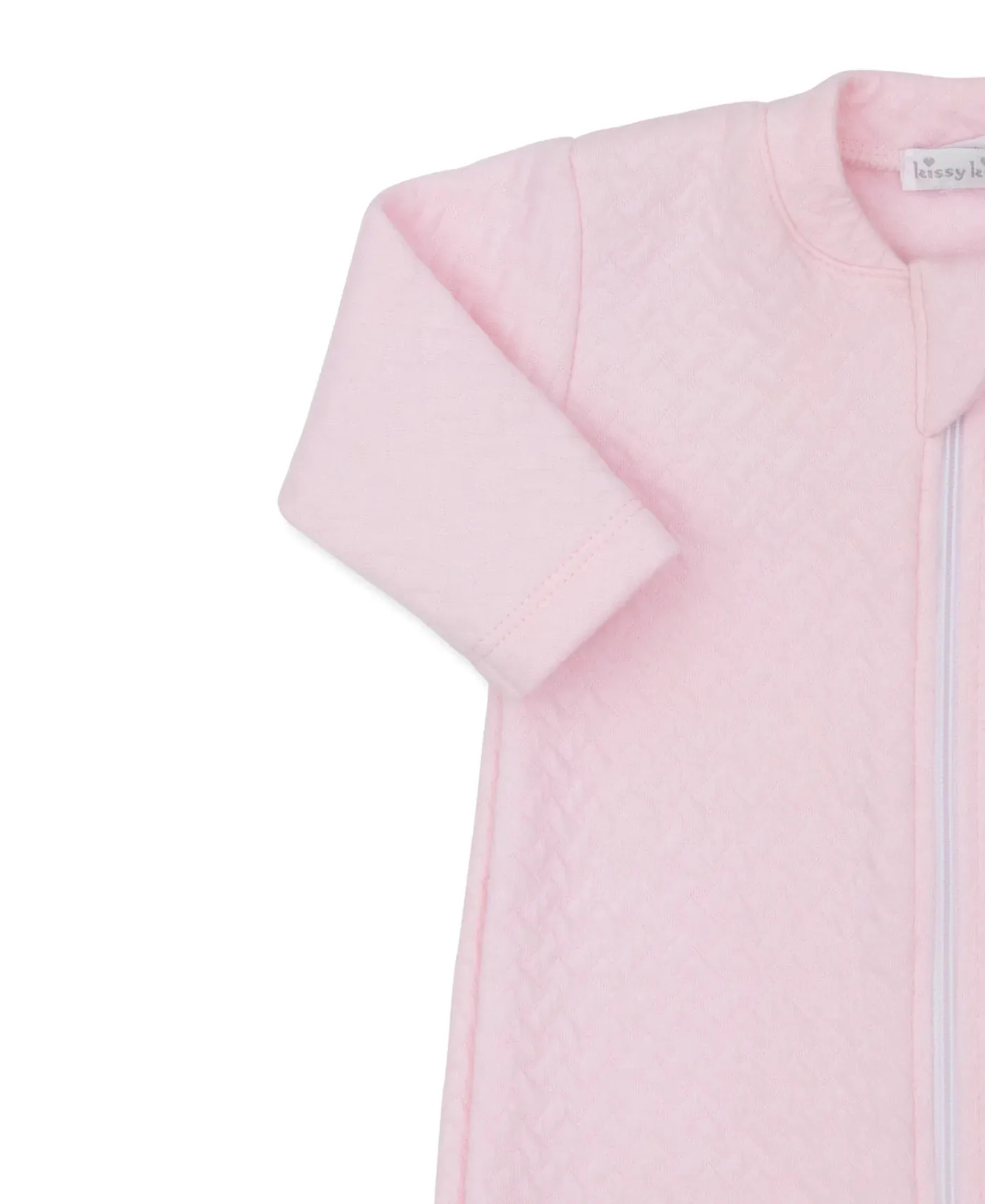 Classic Jacquard Zip Footie - Pink