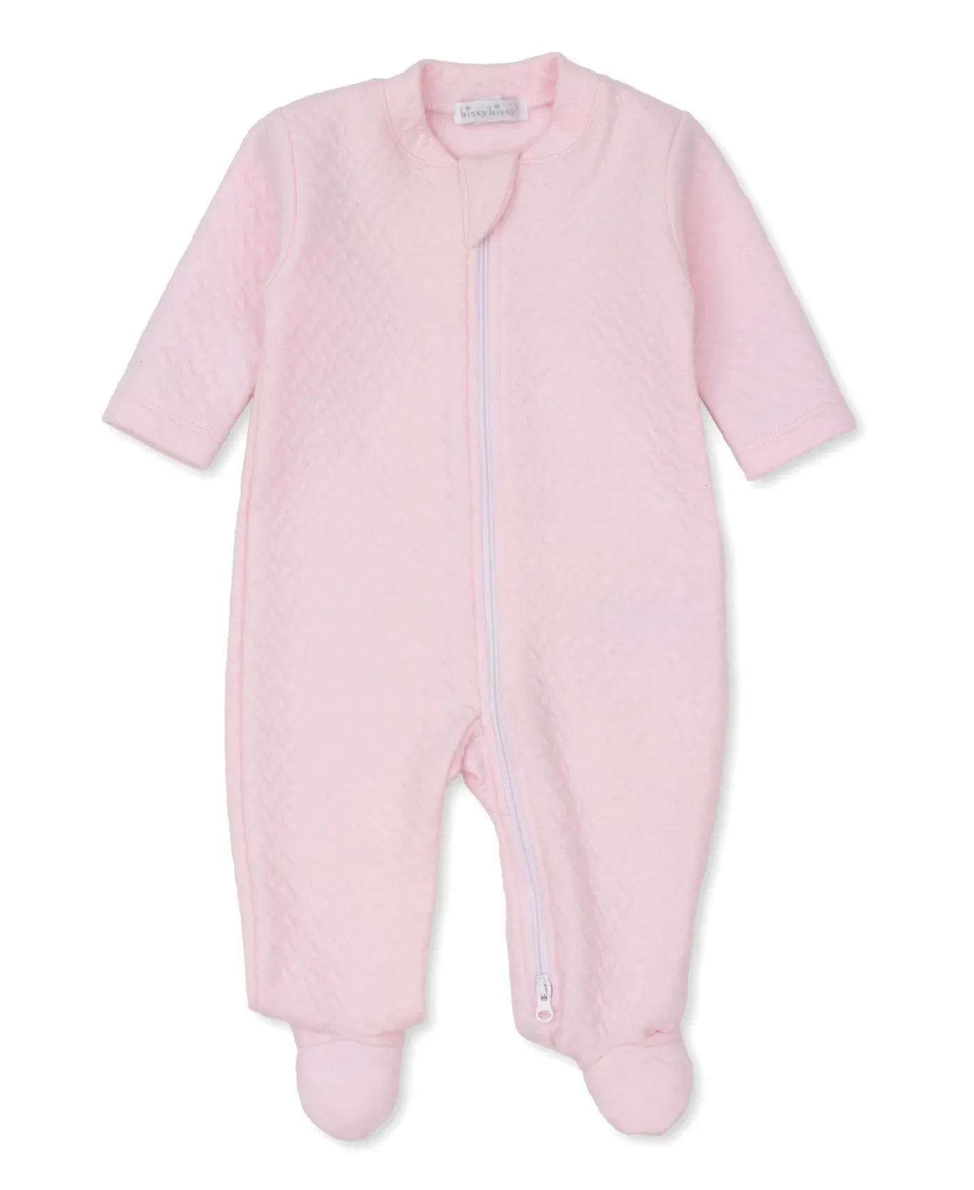 Classic Jacquard Zip Footie - Pink