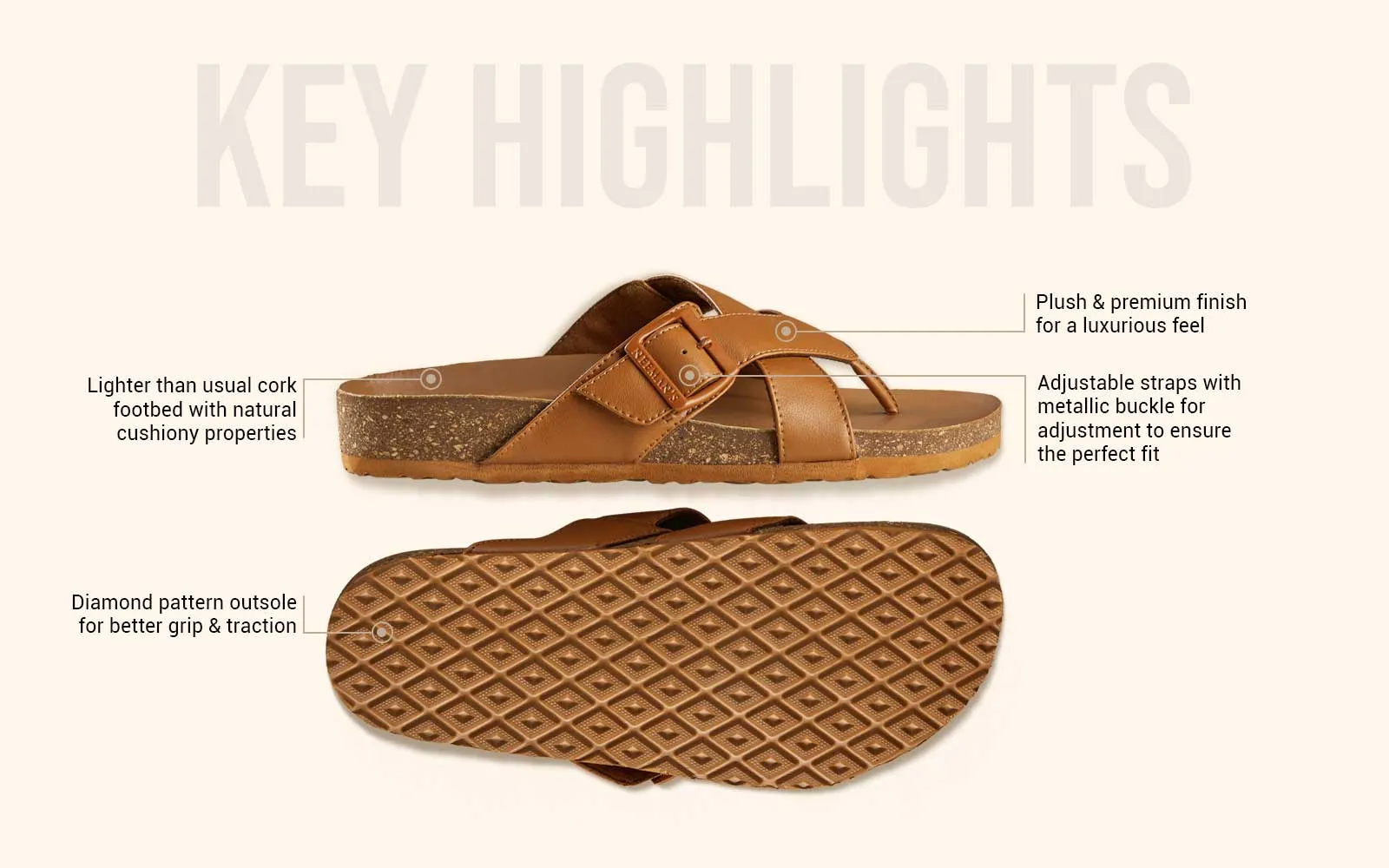 Cork Cross Strap Sandals