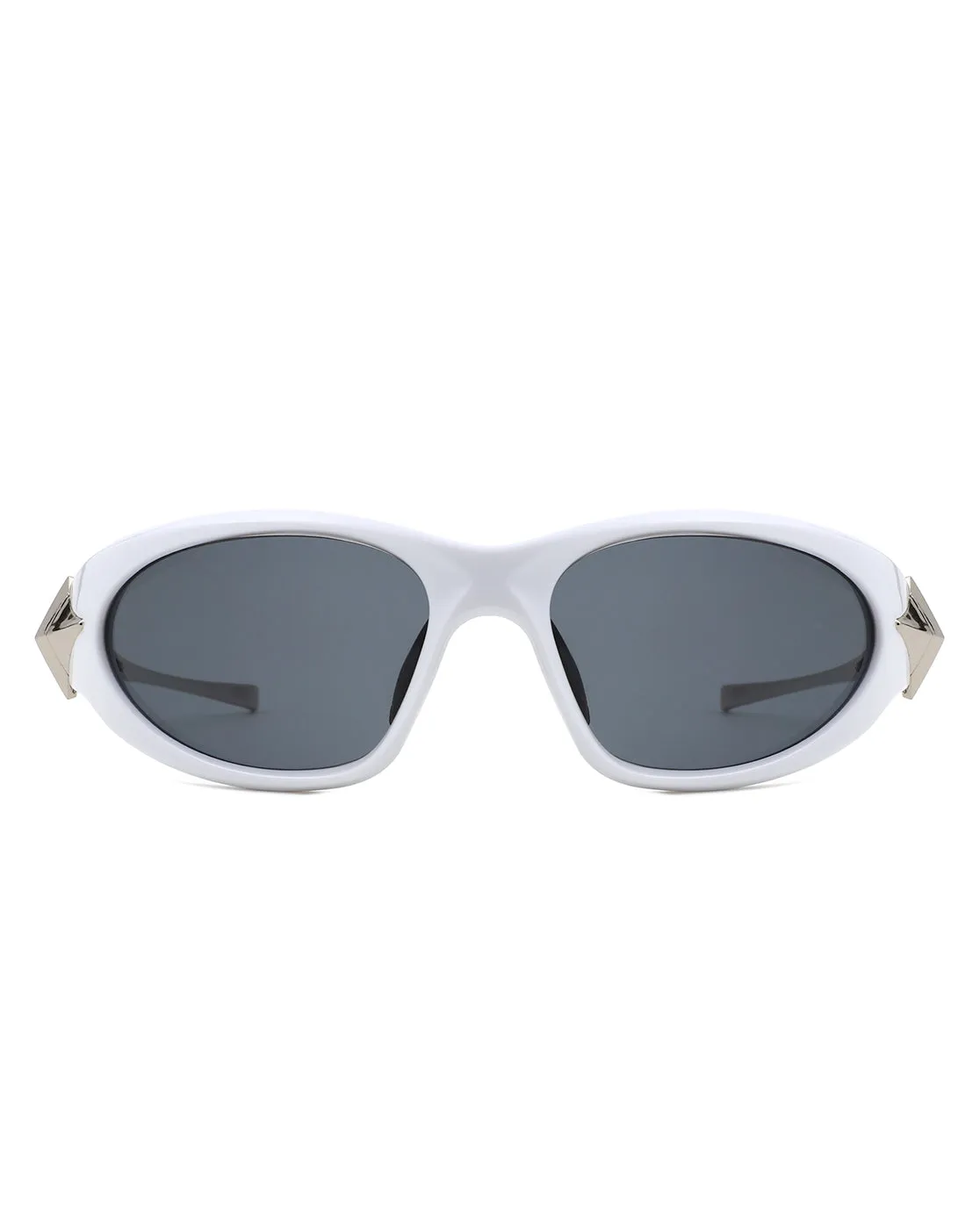 Creastein - Irregular Oval Sporty Wrap-Around Sunglasses