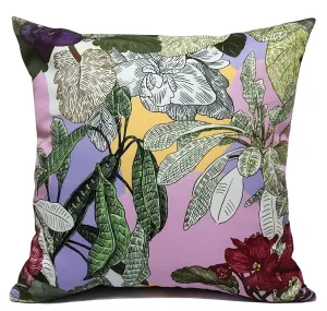 Dhalia Lilac Outdoor Waterproof Cushions Stylish Durable 17x17 Inch Polyester for Patio Garden Indoor Use by OLIVIA ROCCO