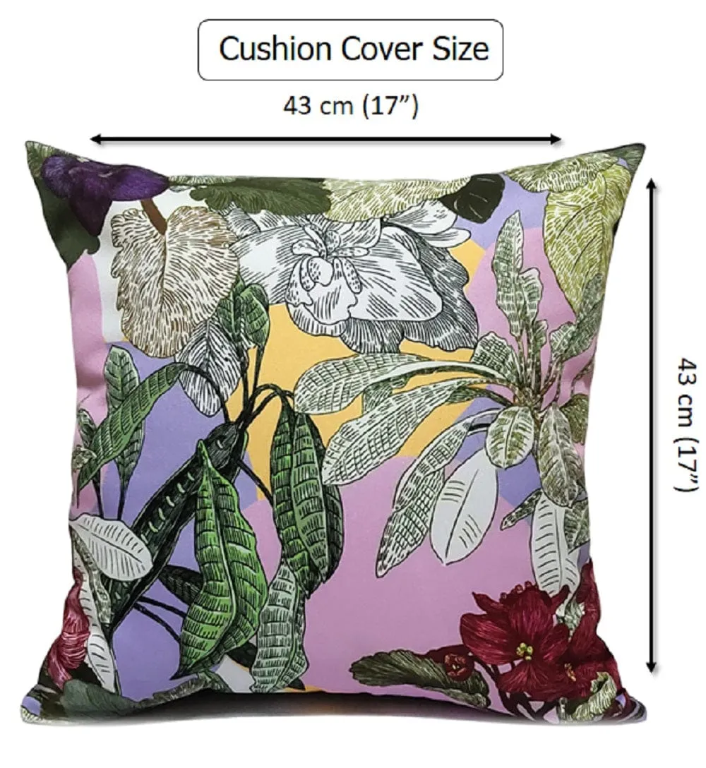 Dhalia Lilac Outdoor Waterproof Cushions Stylish Durable 17x17 Inch Polyester for Patio Garden Indoor Use by OLIVIA ROCCO