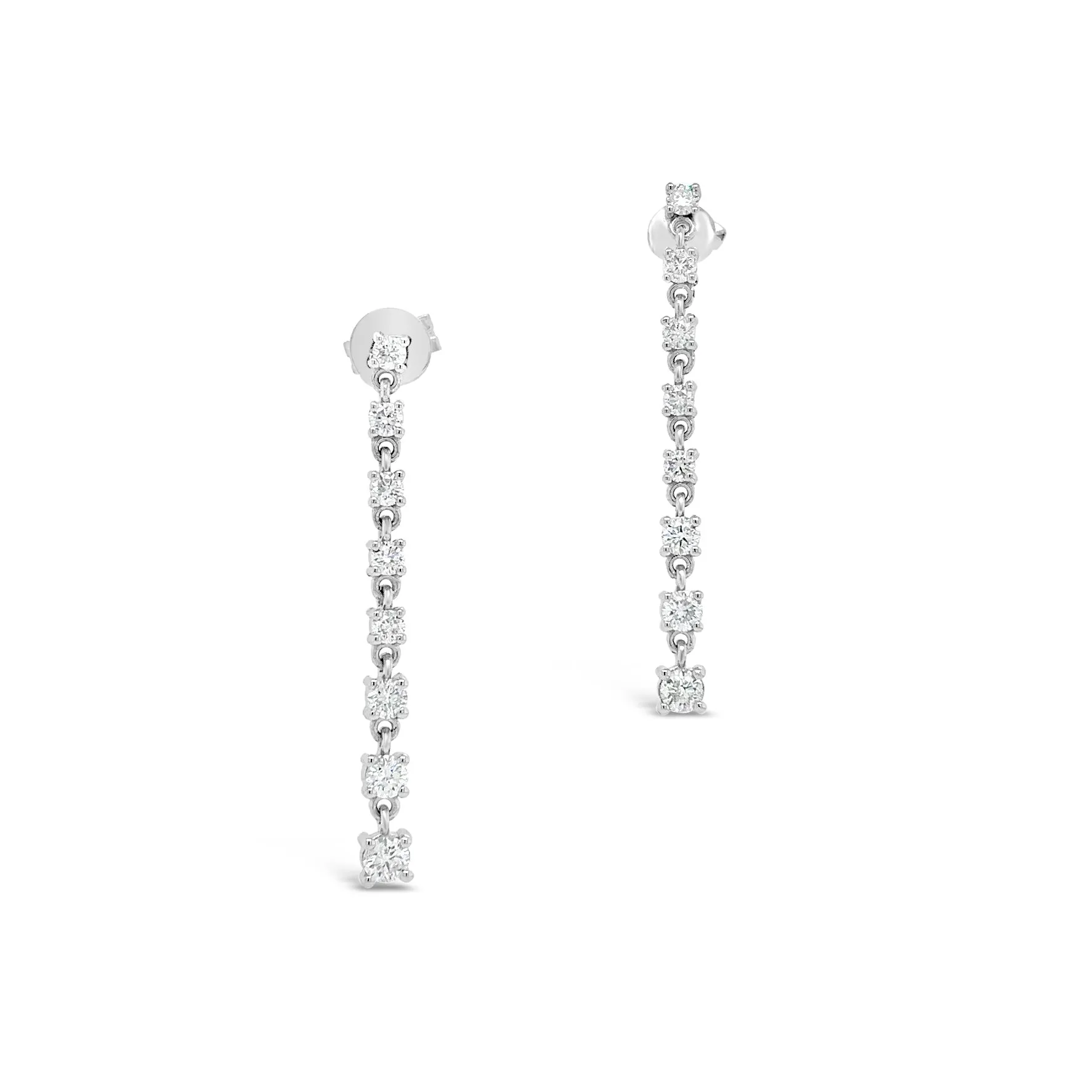 Diamond Linear Dangle Earrings