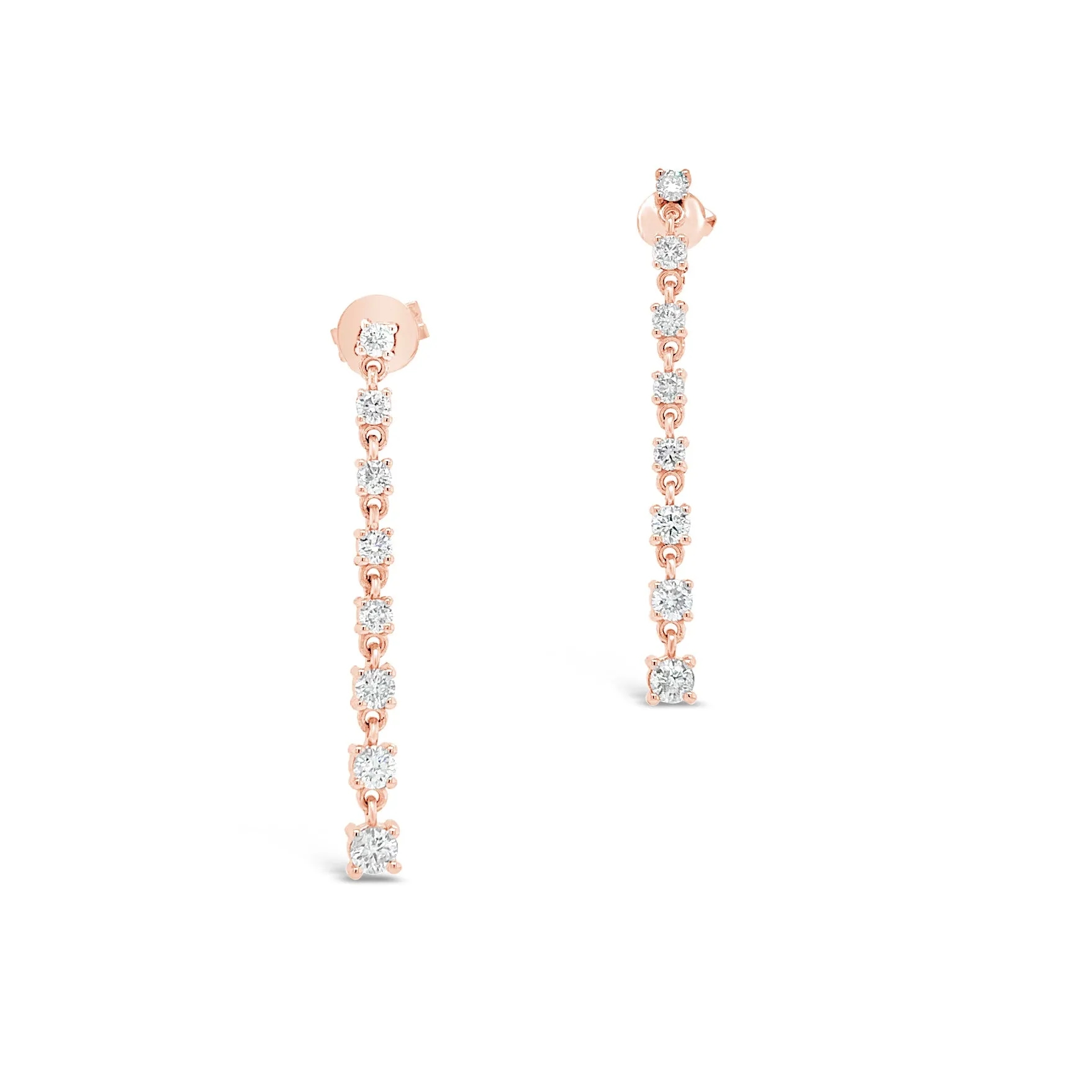 Diamond Linear Dangle Earrings