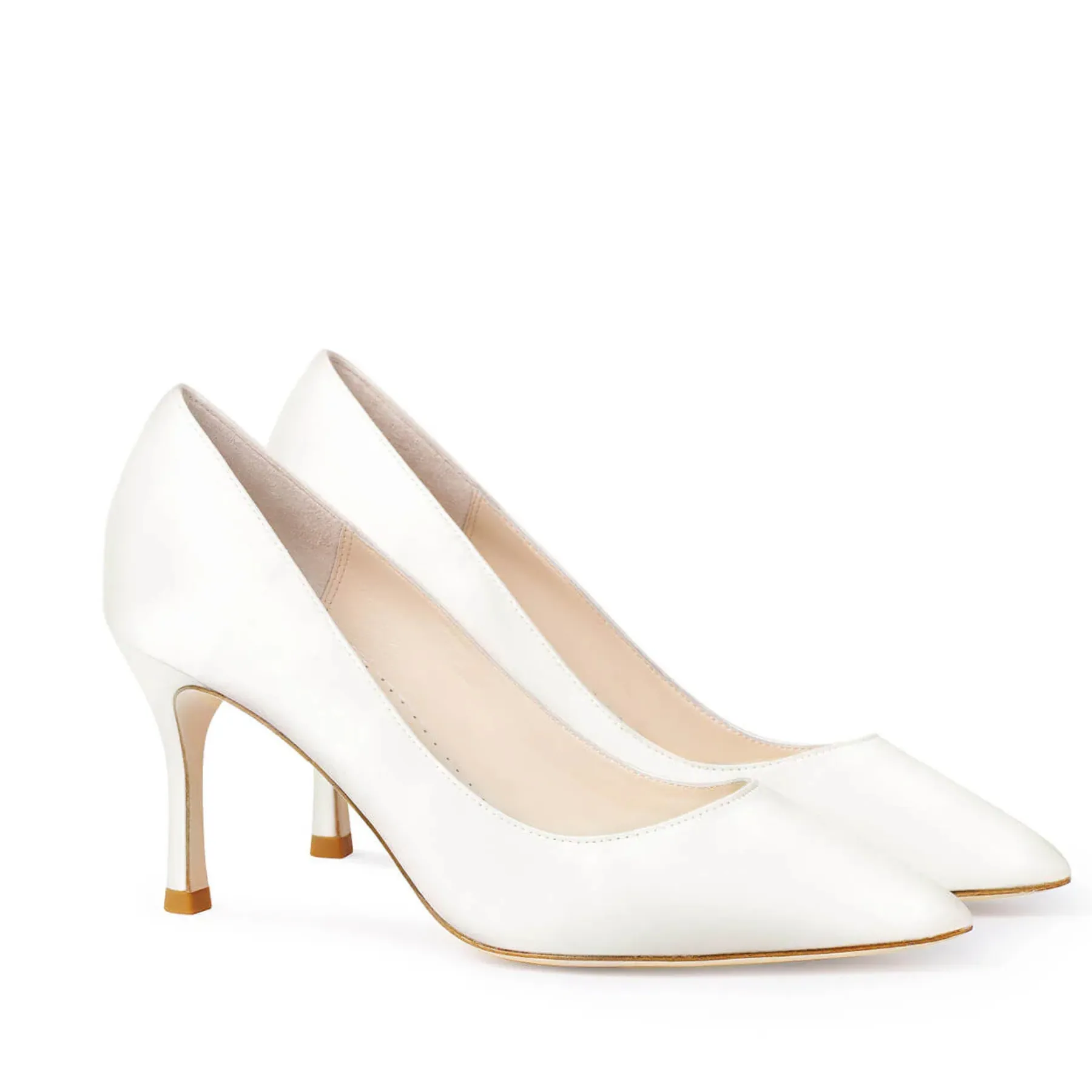 Diana - Classic Silk Satin Bridal Pumps - Ivory