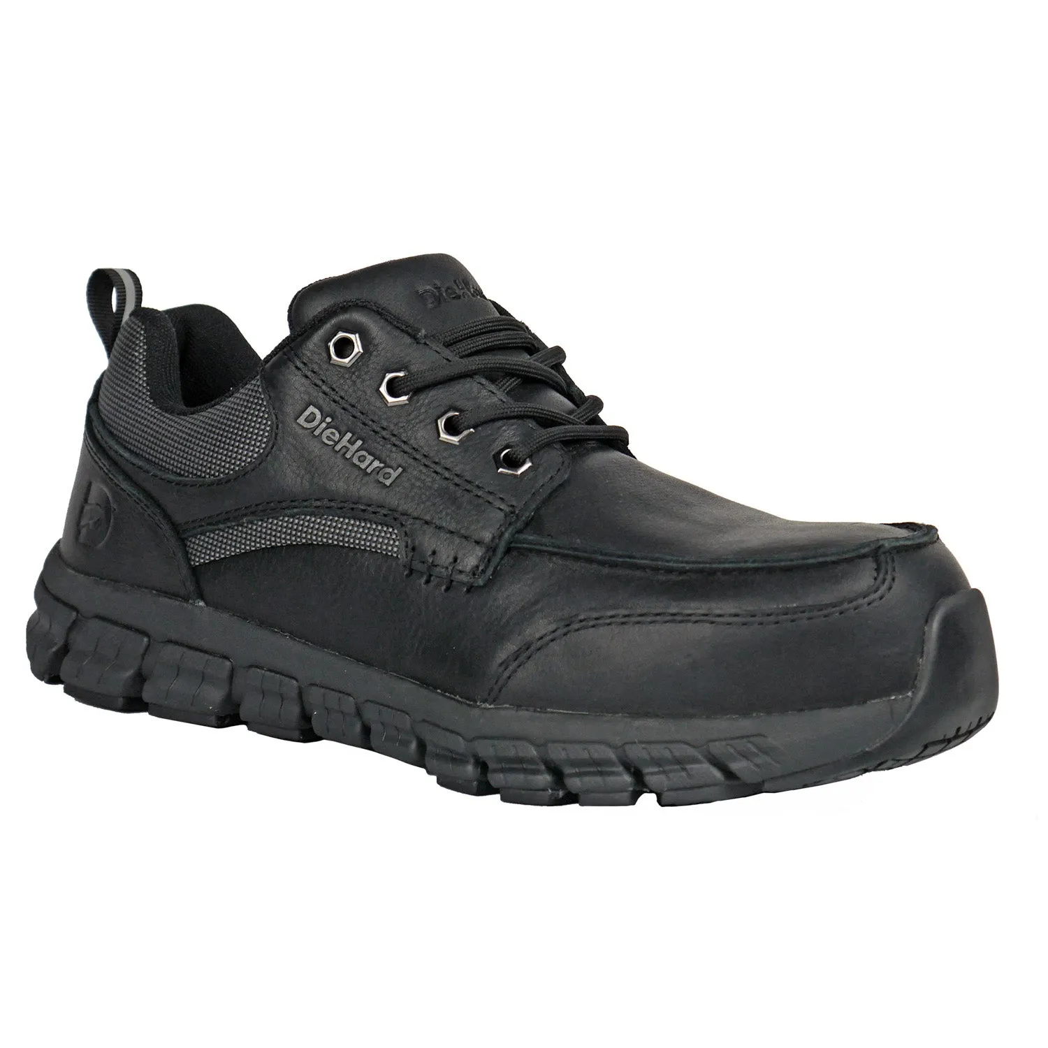 DieHard Mens Sunbird Black Leather Full-Grain Tumbled Work Shoes 13 D