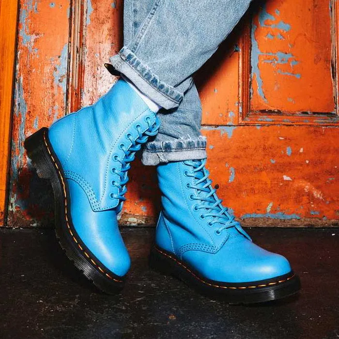 Dr Martens  Mid Blue Pascal 1460 Virginia 8 Eye Soft Leather