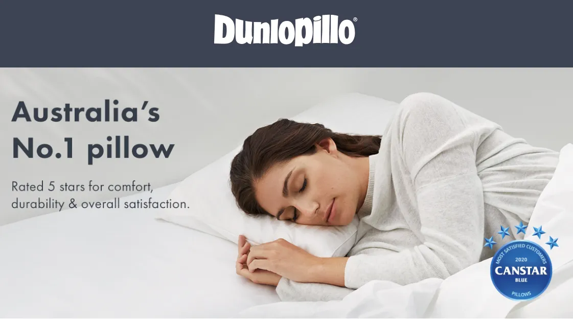 Dunlopillo Classic 2 Pack Genuine Luxurious Talalay Latex Medium Profile & Feel Pillows