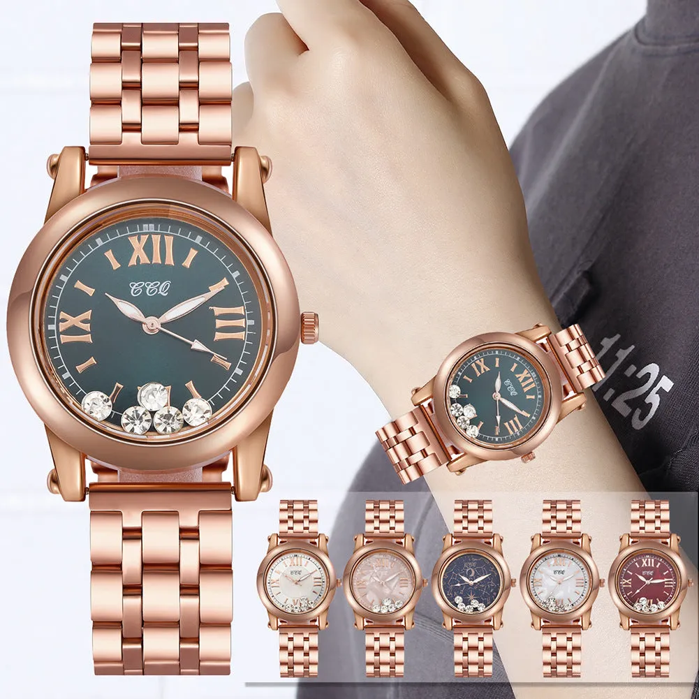 Fashion Diamond-Embedded Watch Women's Waterproof Just with Quartz Watch Fashion Watch Women's Business Casual Women's Watch