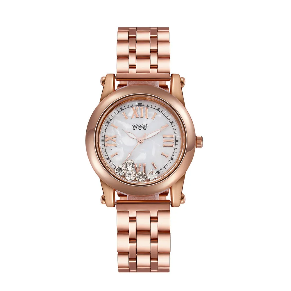 Fashion Diamond-Embedded Watch Women's Waterproof Just with Quartz Watch Fashion Watch Women's Business Casual Women's Watch