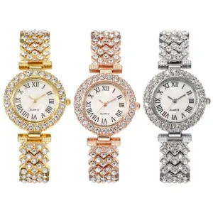 Goddess Bracelet Watch Rose Gold Diamond Quartz Watch Female Roman Diamond Women's Watch