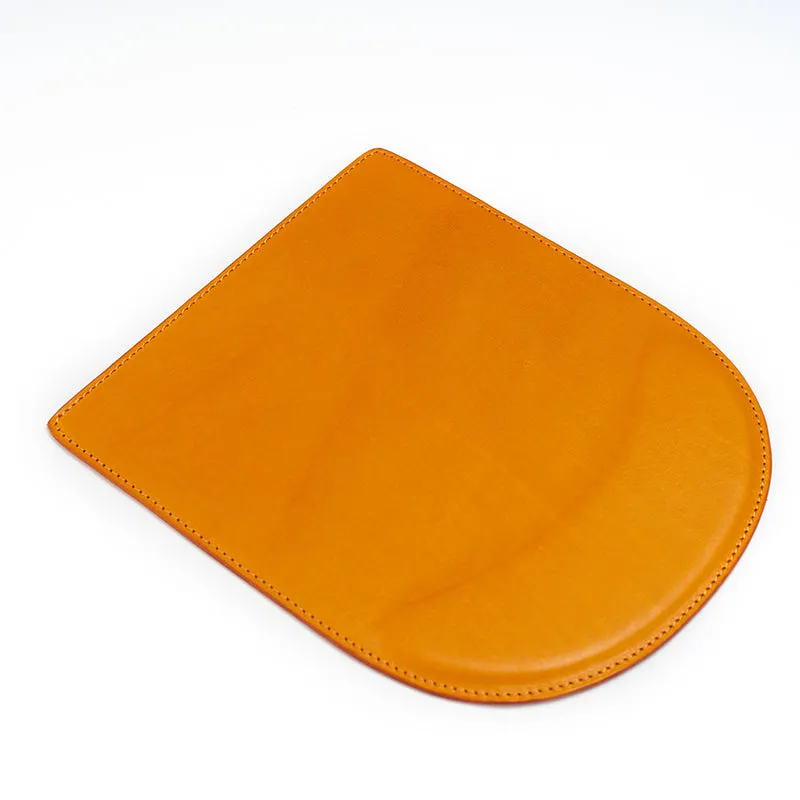 Handmade Ergonomic Vegetable Tanned Leather Strap Wrist Rest Mouse Pad