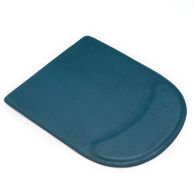 Handmade Ergonomic Vegetable Tanned Leather Strap Wrist Rest Mouse Pad