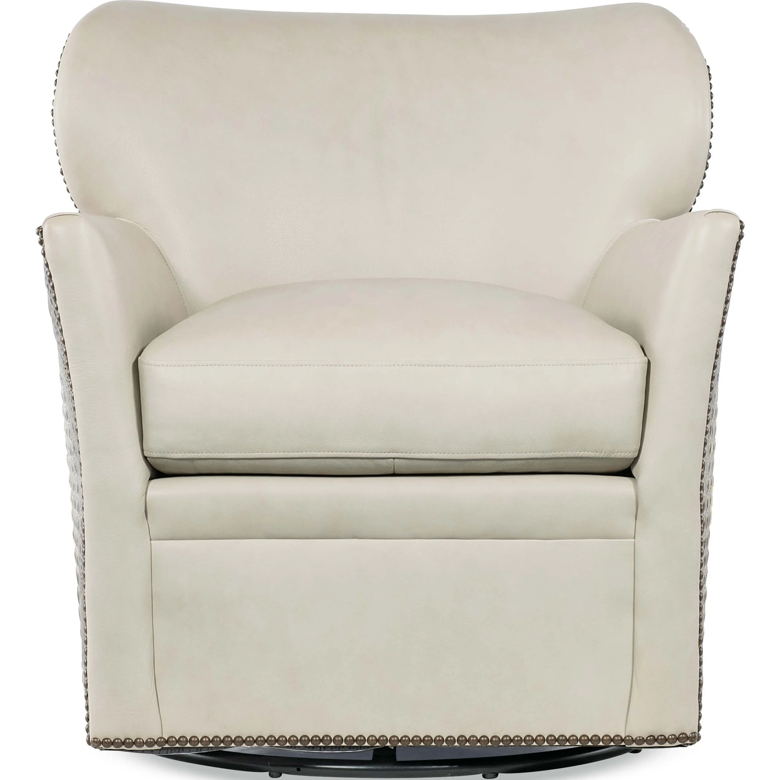 Kato Leather Swivel Chair, Inspiration French Bisquet/Bayou Falcon Eye