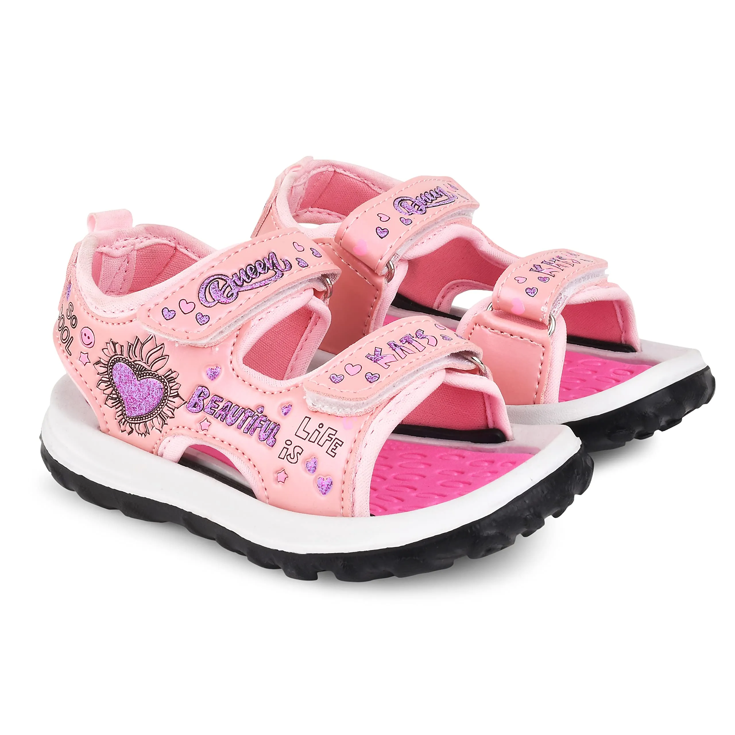 KATS Kids Stylish Girls Casual Fashion Sandals for 1.5-4 Years Color: Pink Size: 8C