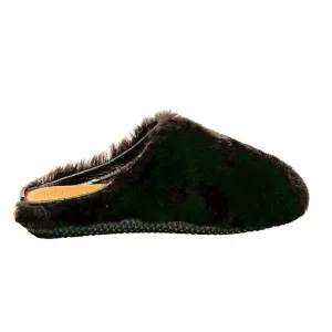 KKB Portland Mule Slipper: Exersole® by Quoddy Barefoot Fit DK Chocolate Brown Shearling