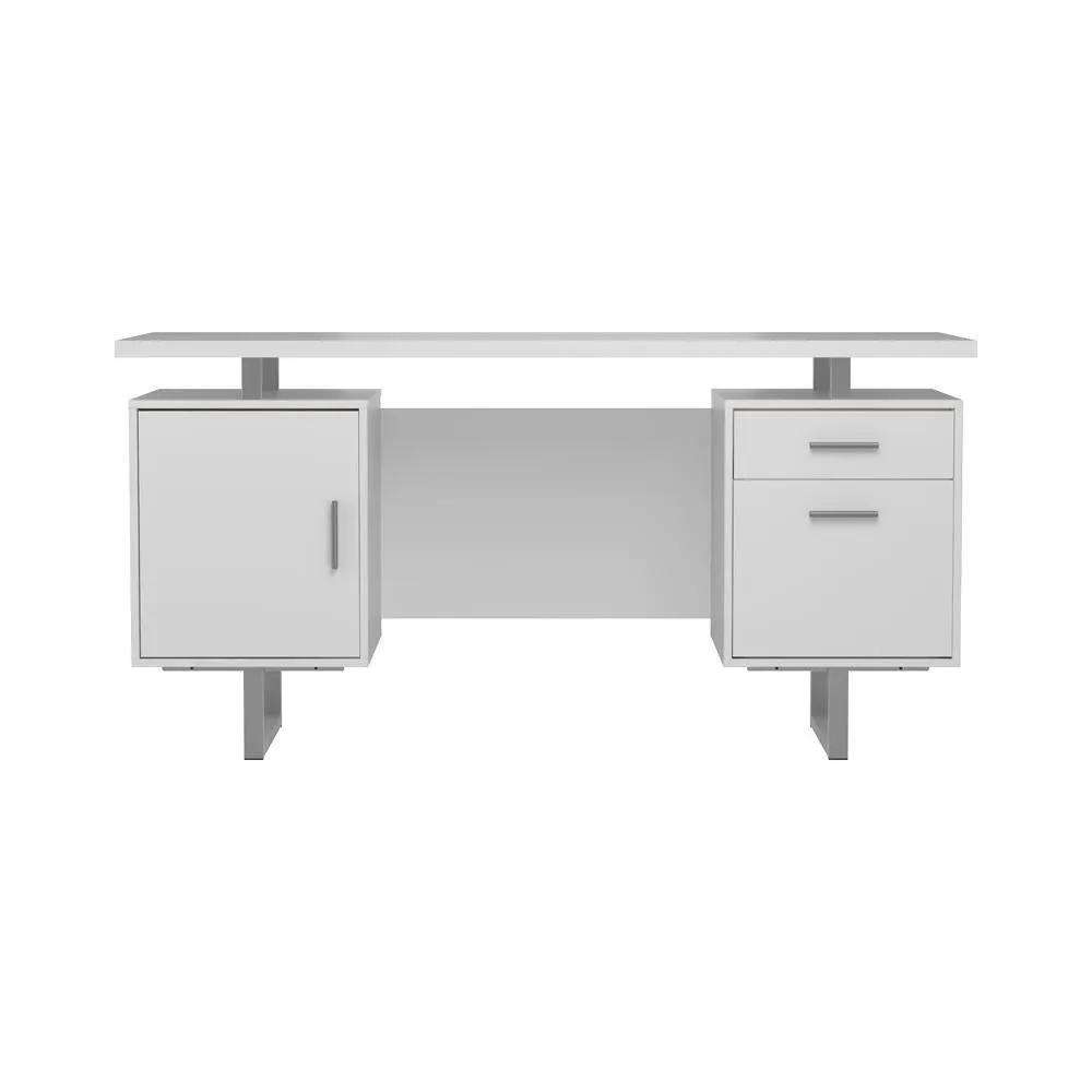 Lawtey Floating Top Office Desk White Gloss