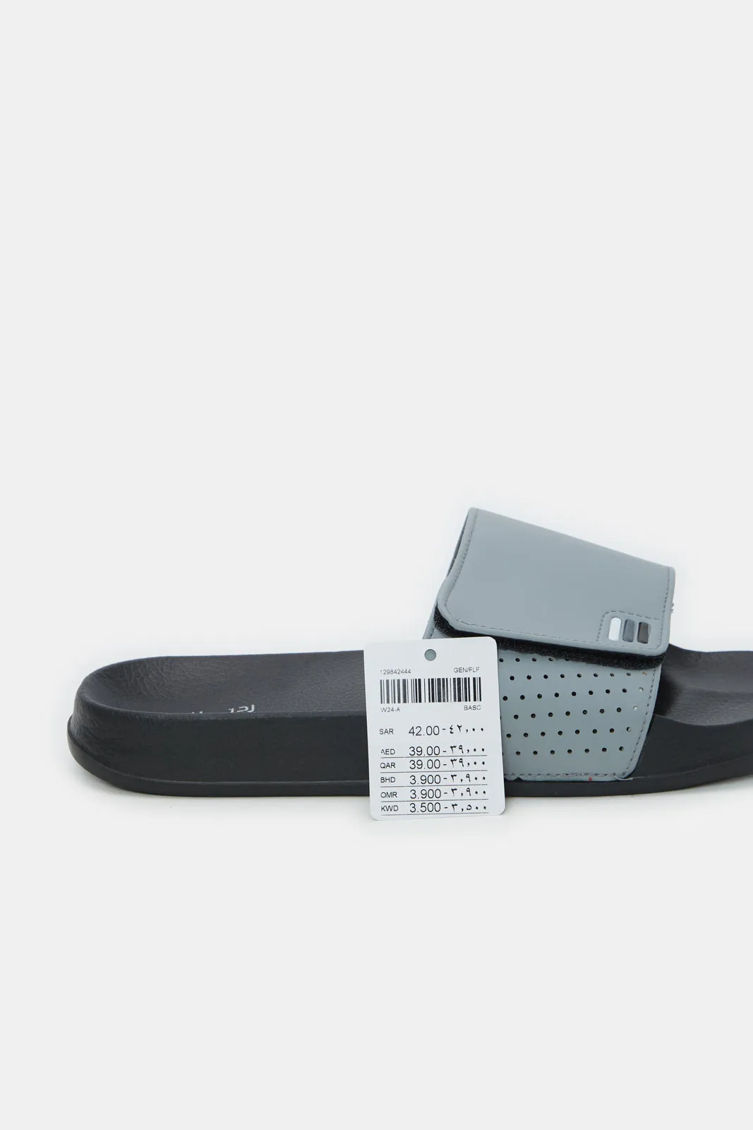 Men Grey Slide With Velcro