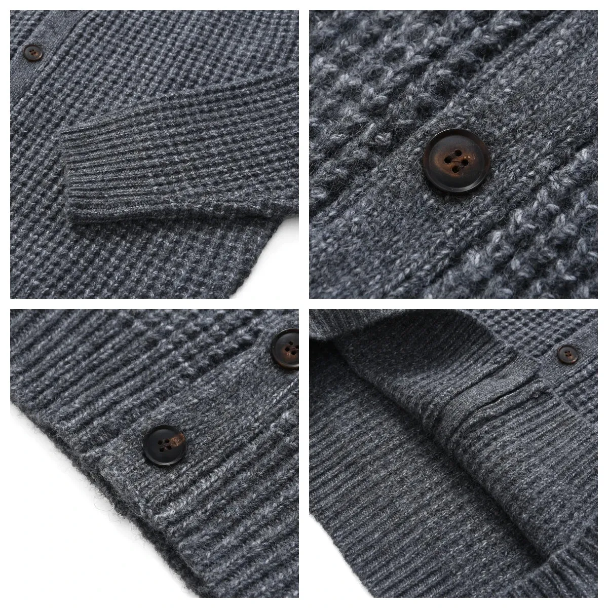 Men's Waffle V-neck Cardigan