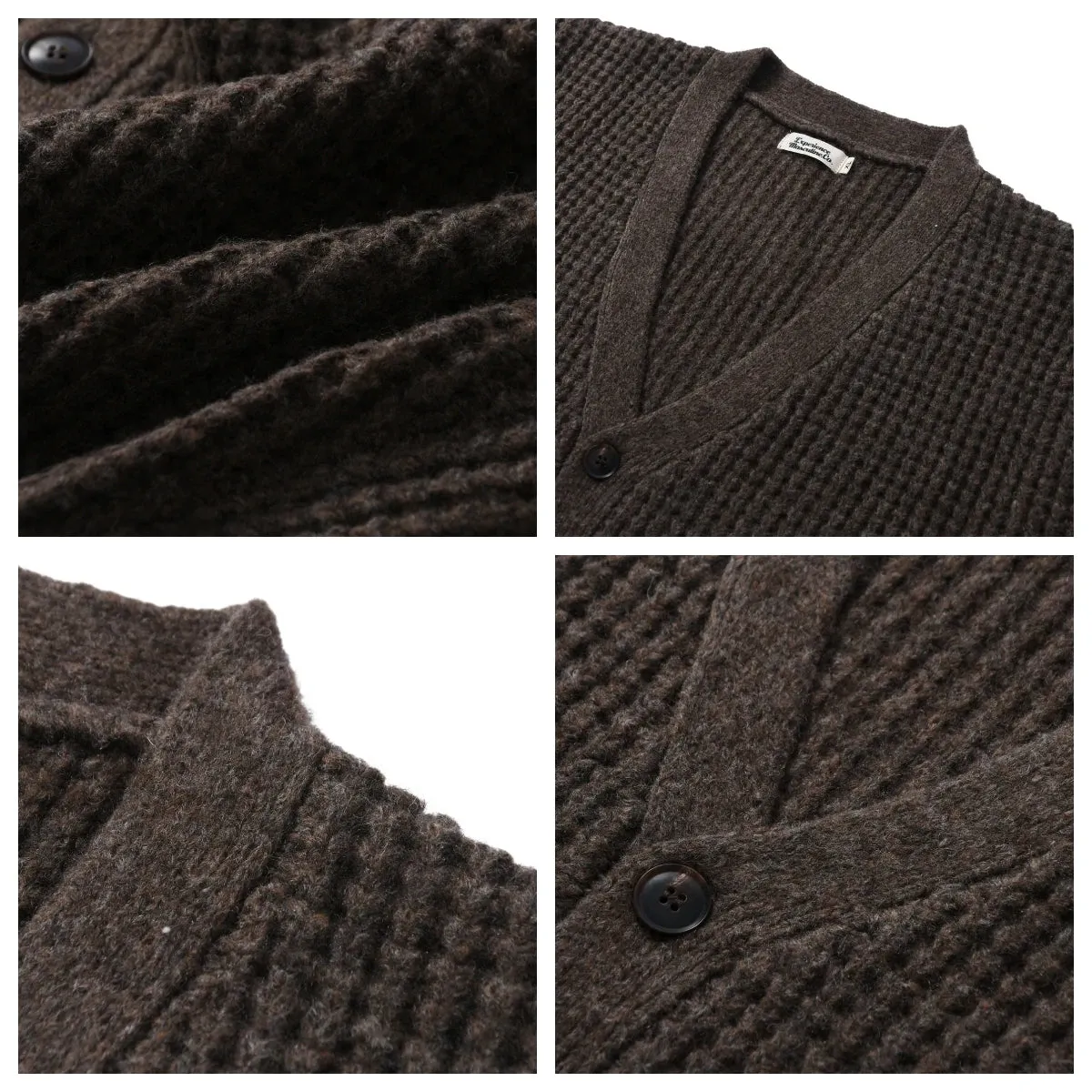 Men's Waffle V-neck Cardigan