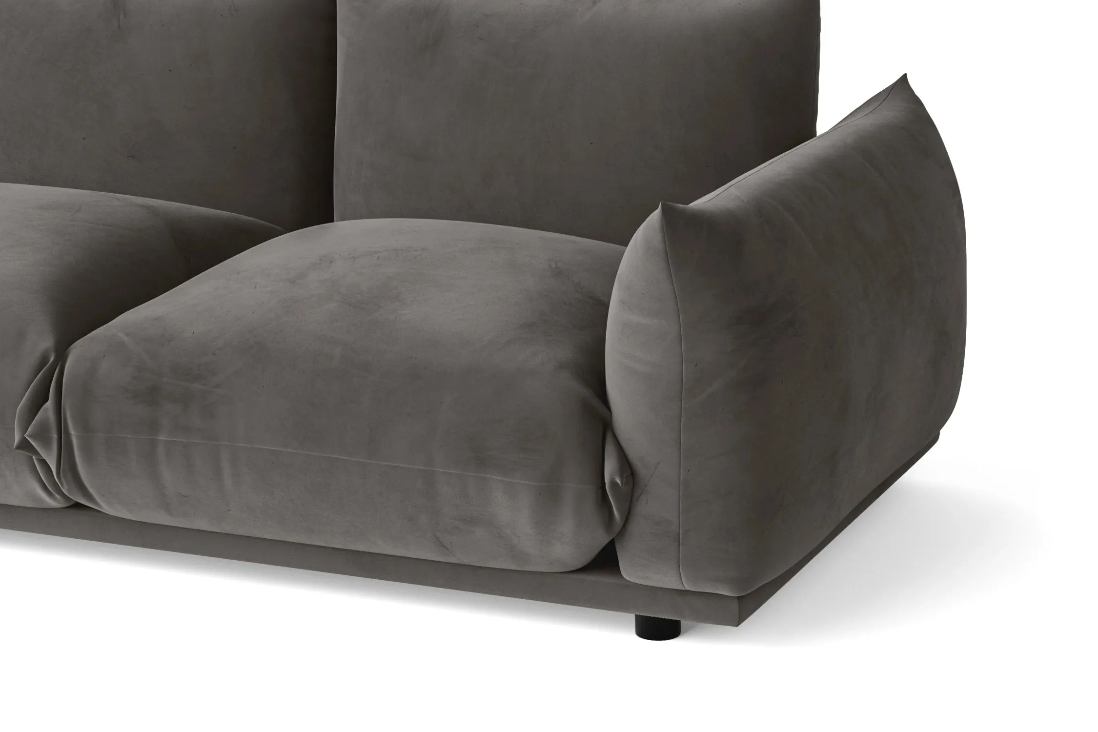 Minneapolis 2 Seater Sofa Grey Velvet