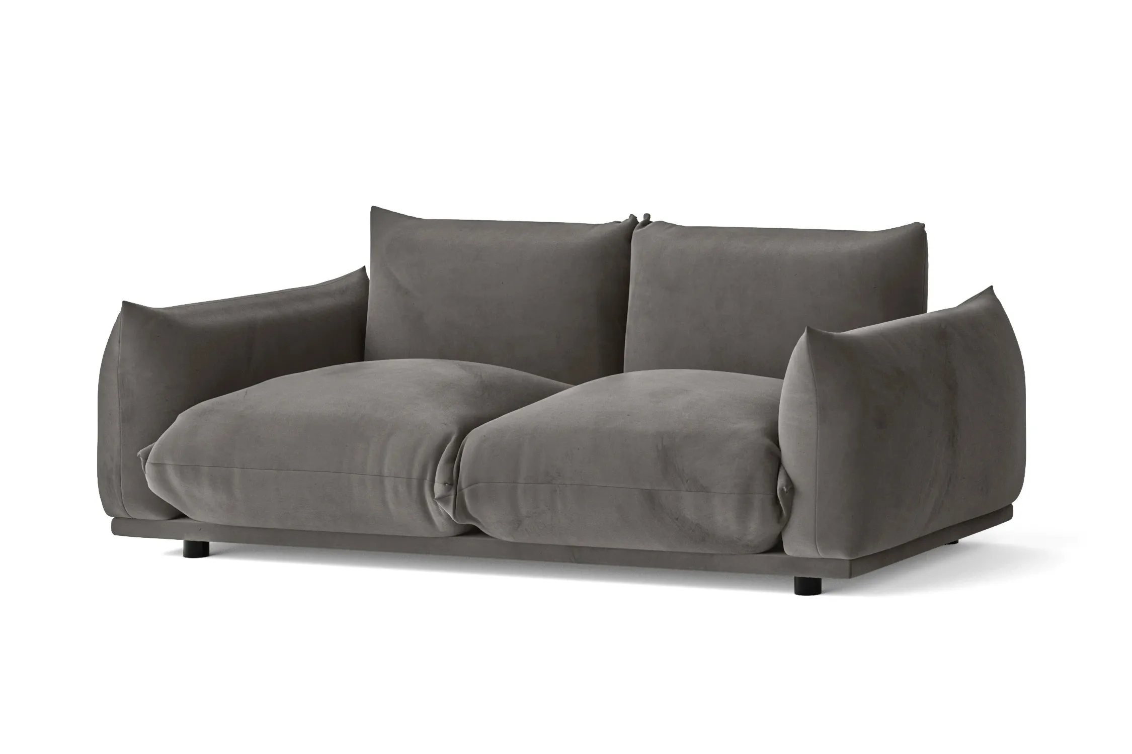 Minneapolis 2 Seater Sofa Grey Velvet