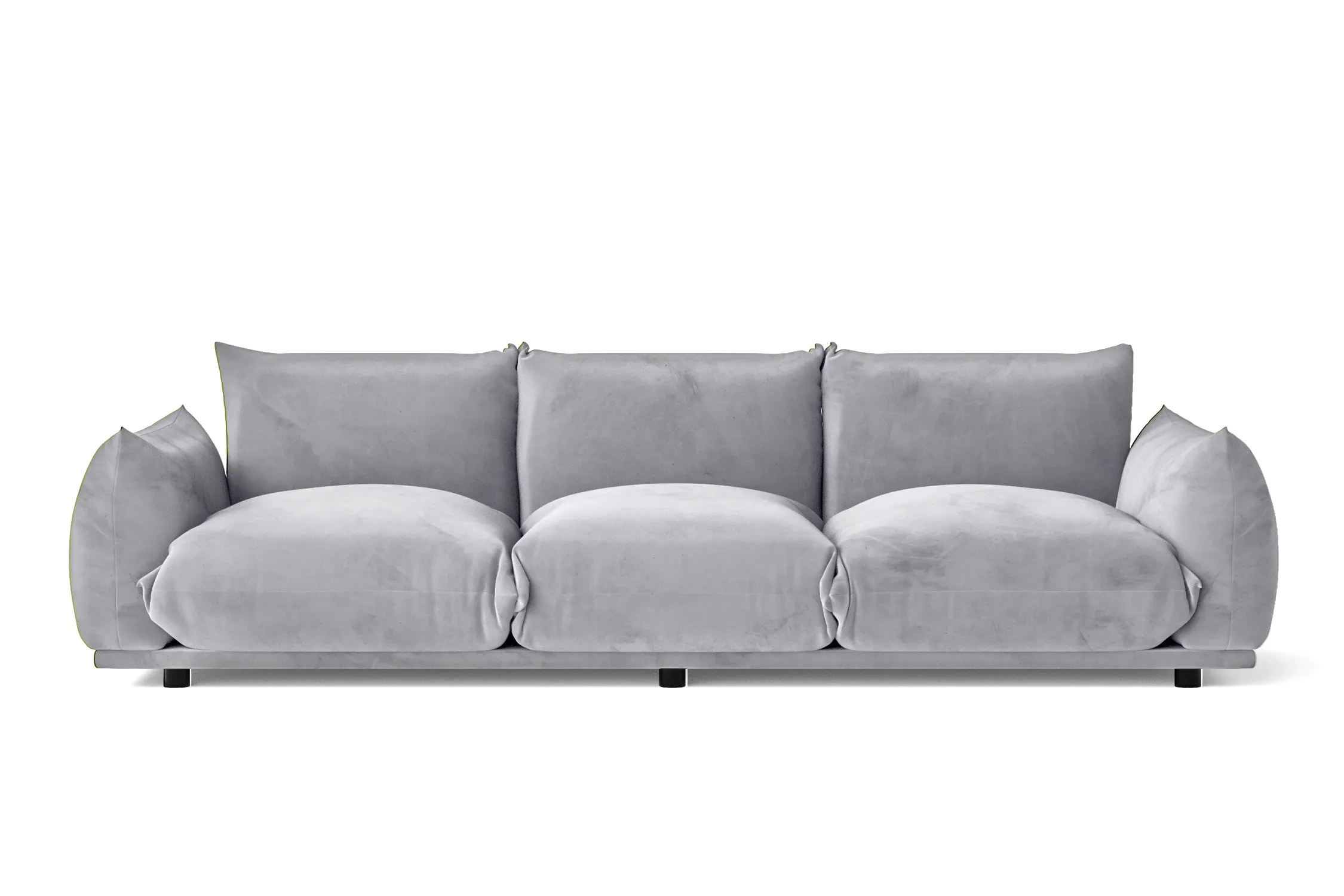 Minneapolis 3 Seater Sofa Silver Velvet