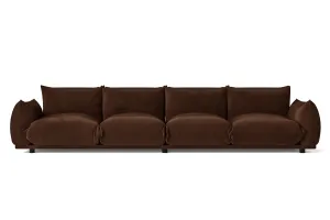 Minneapolis 4 Seater Sofa Coffee Brown Velvet